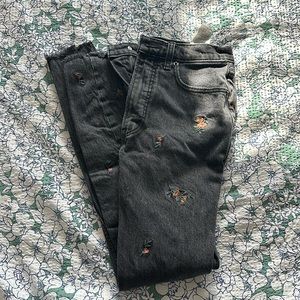 Abercrombie & fitch embroidered jeans